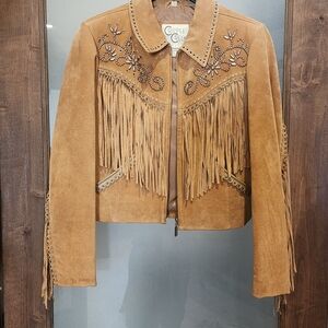 Women's Tan Fringe Jacket
